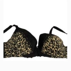 Leopard Print Lace Push-Up Bra. Like new size 42DD!